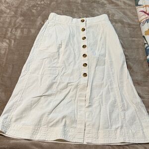 Universal Thread White A-Line Skirt with Button Detail
